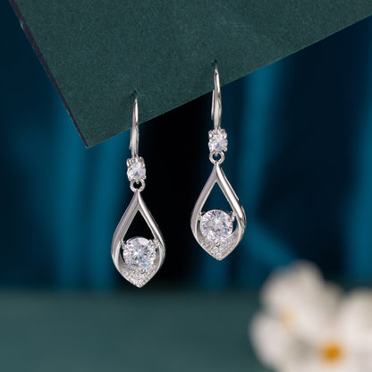 Raindrop Silver Plated Hook Drop Earrings