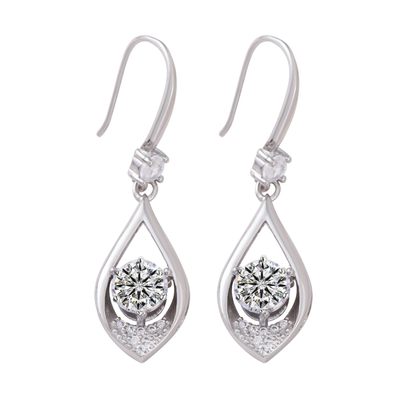 Raindrop Silver Plated Hook Drop Earrings