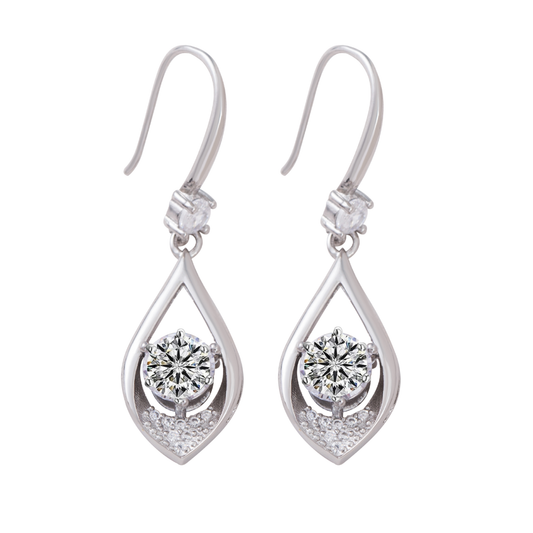 Raindrop Silver Plated Hook Drop Earrings