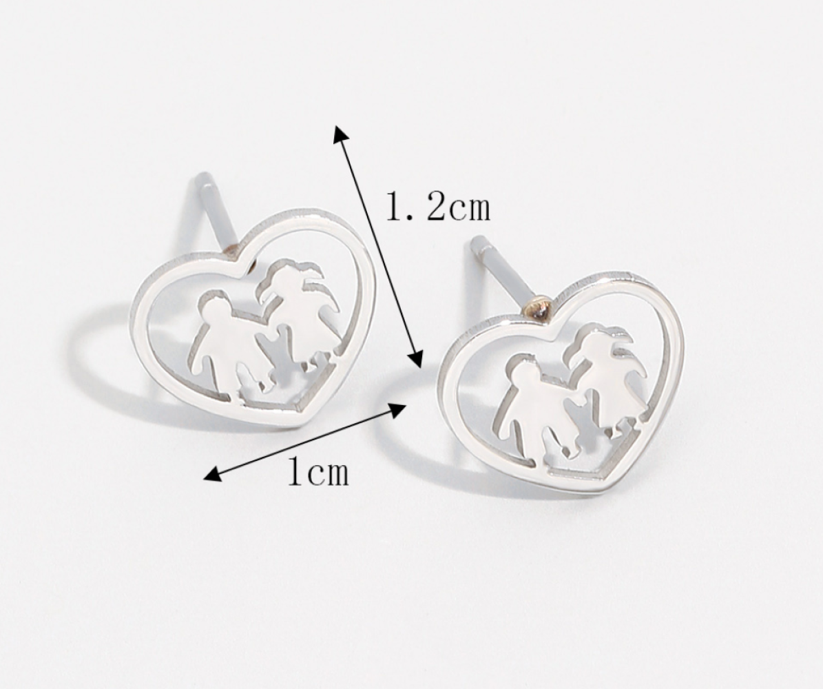 Stainless Steel Couple Stud Earrings