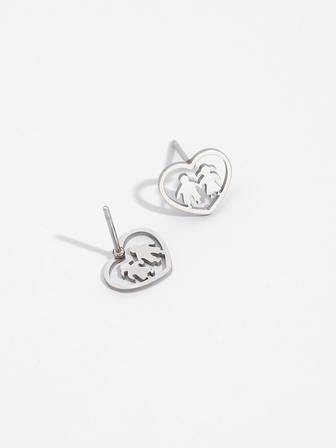 Stainless Steel Couple Stud Earrings