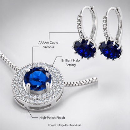 Celeste Halo Crystal Bracelet and Drop Earrings Set