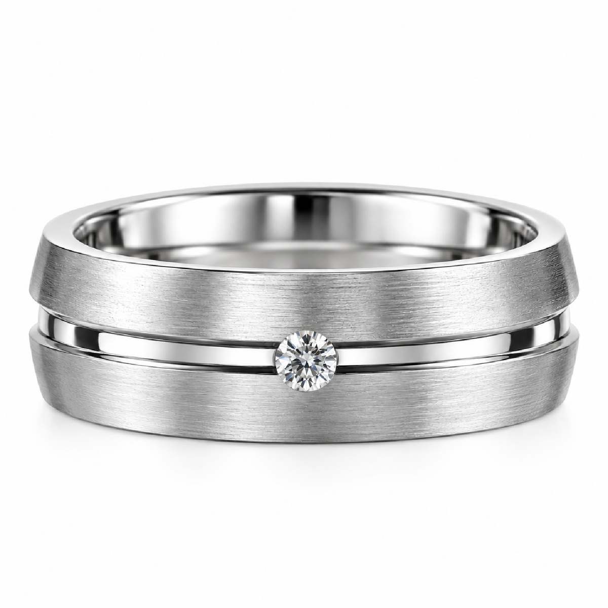 Elegant Silver Tone Engagement Crystal Ring - 4 Sizes
