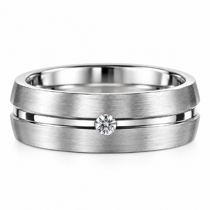 Elegant Silver Tone Engagement Crystal Ring - 4 Sizes
