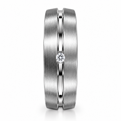 Elegant Silver Tone Engagement Crystal Ring - 4 Sizes