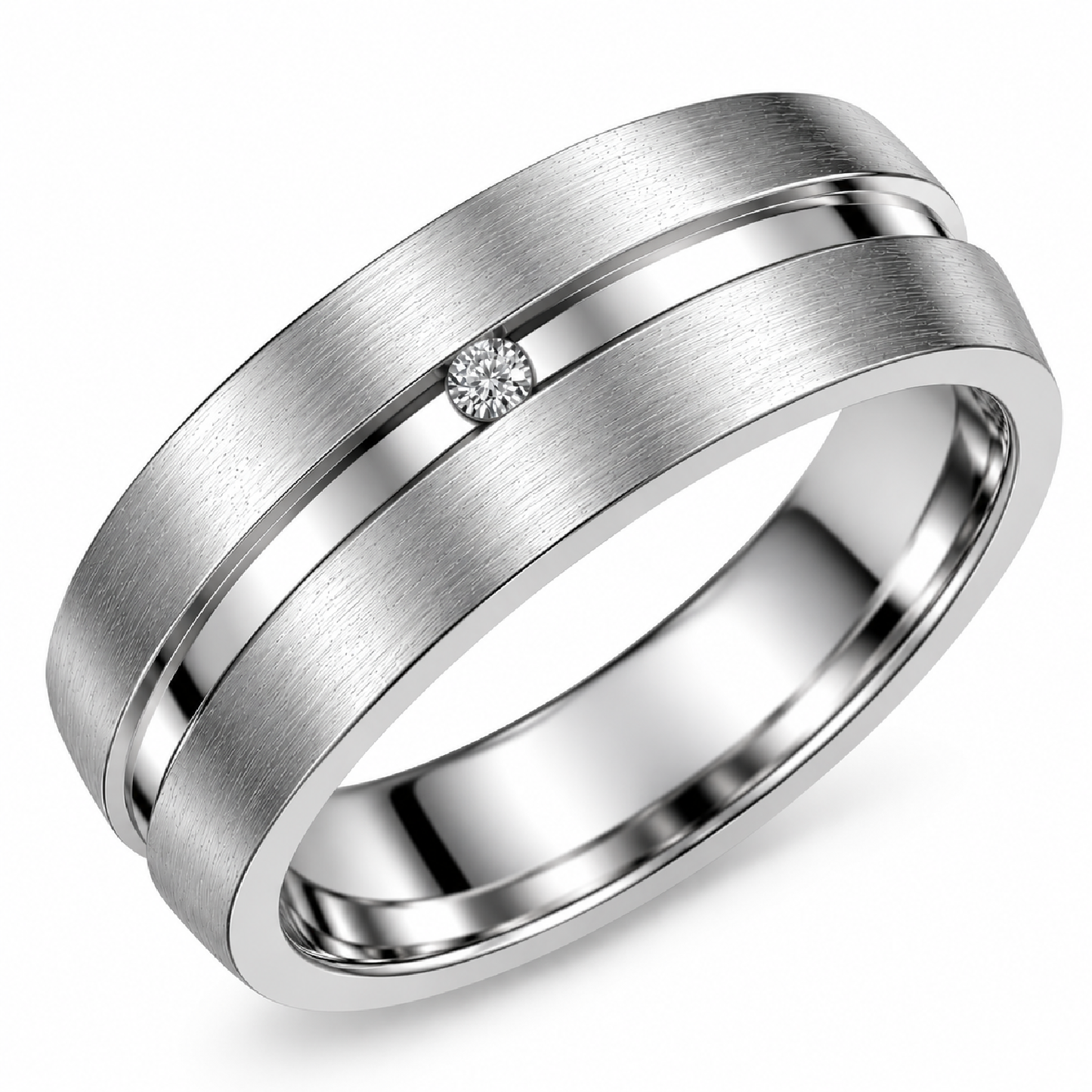 Elegant Silver Tone Engagement Crystal Ring - 4 Sizes