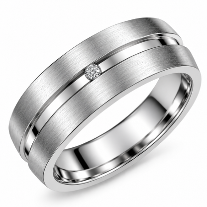 Elegant Silver Tone Engagement Crystal Ring - 4 Sizes