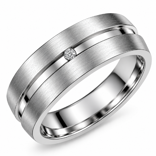 Elegant Silver Tone Engagement Crystal Ring - 4 Sizes