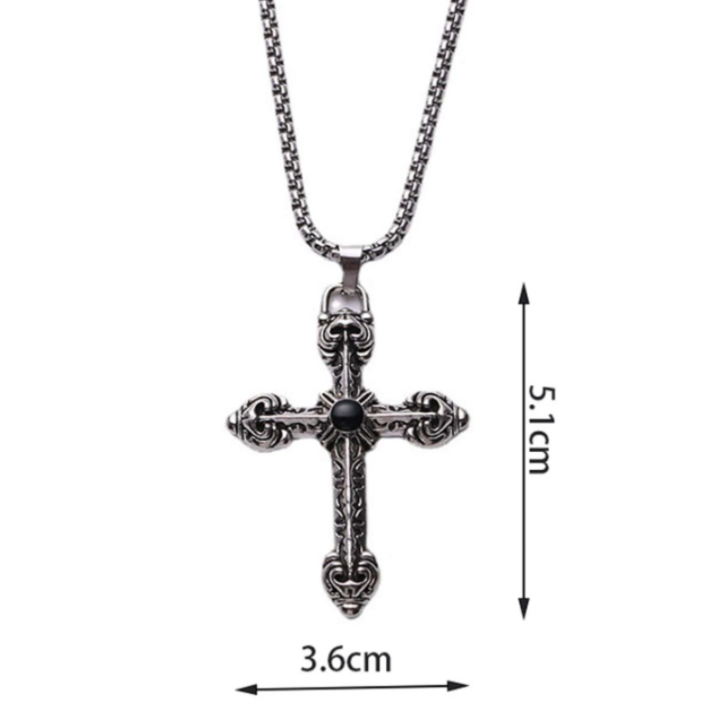 Father’s Day Men’s Holy Cross Stainless Steel Pendant Necklace Dad Gifts Message