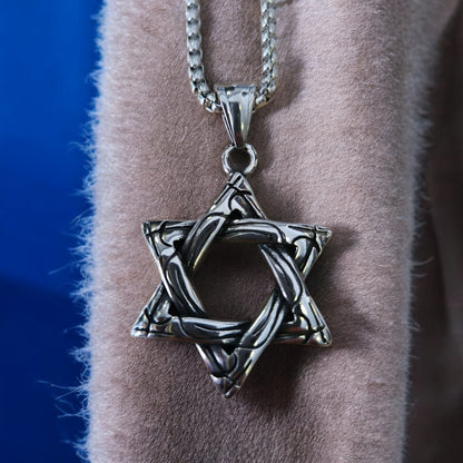 Star Of David Stainless Steel Pendant Necklace