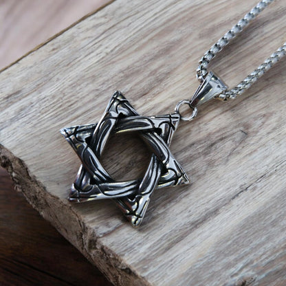 Star Of David Stainless Steel Pendant Necklace