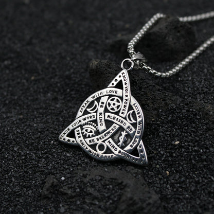Father’s Day Gifts Men’s Triple Triquetra Celtic Trinity Knot Stainless Steel Pendant Necklace