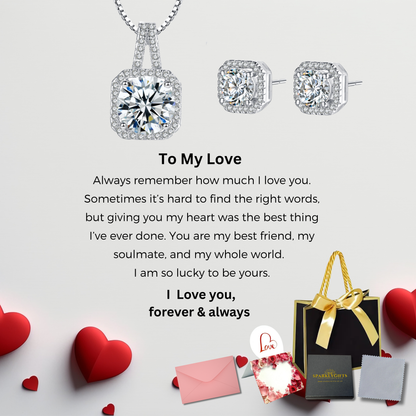 The "Eternal Radiance"Set With Message Card For My Love Valentine's Day Gift