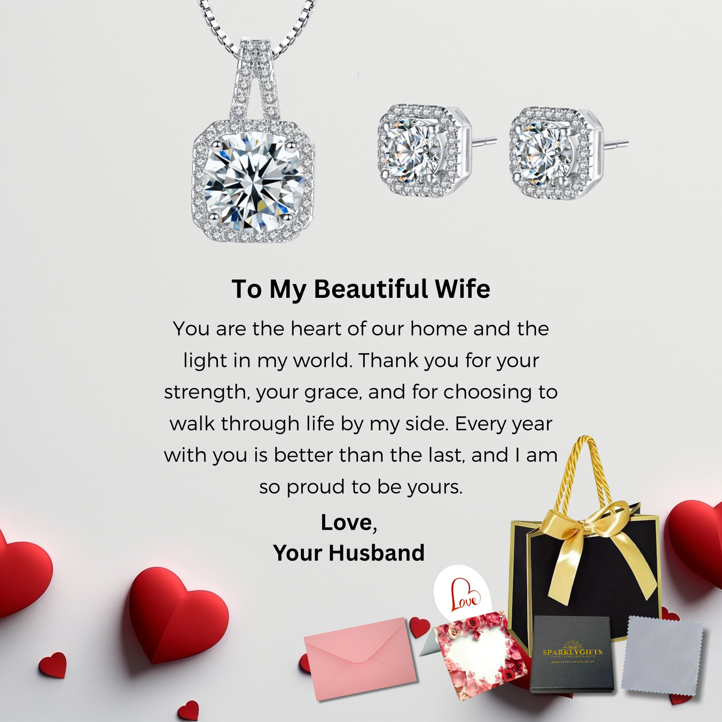 The "Eternal Radiance"Set With Message Card For Wife Valentine's Day Gift