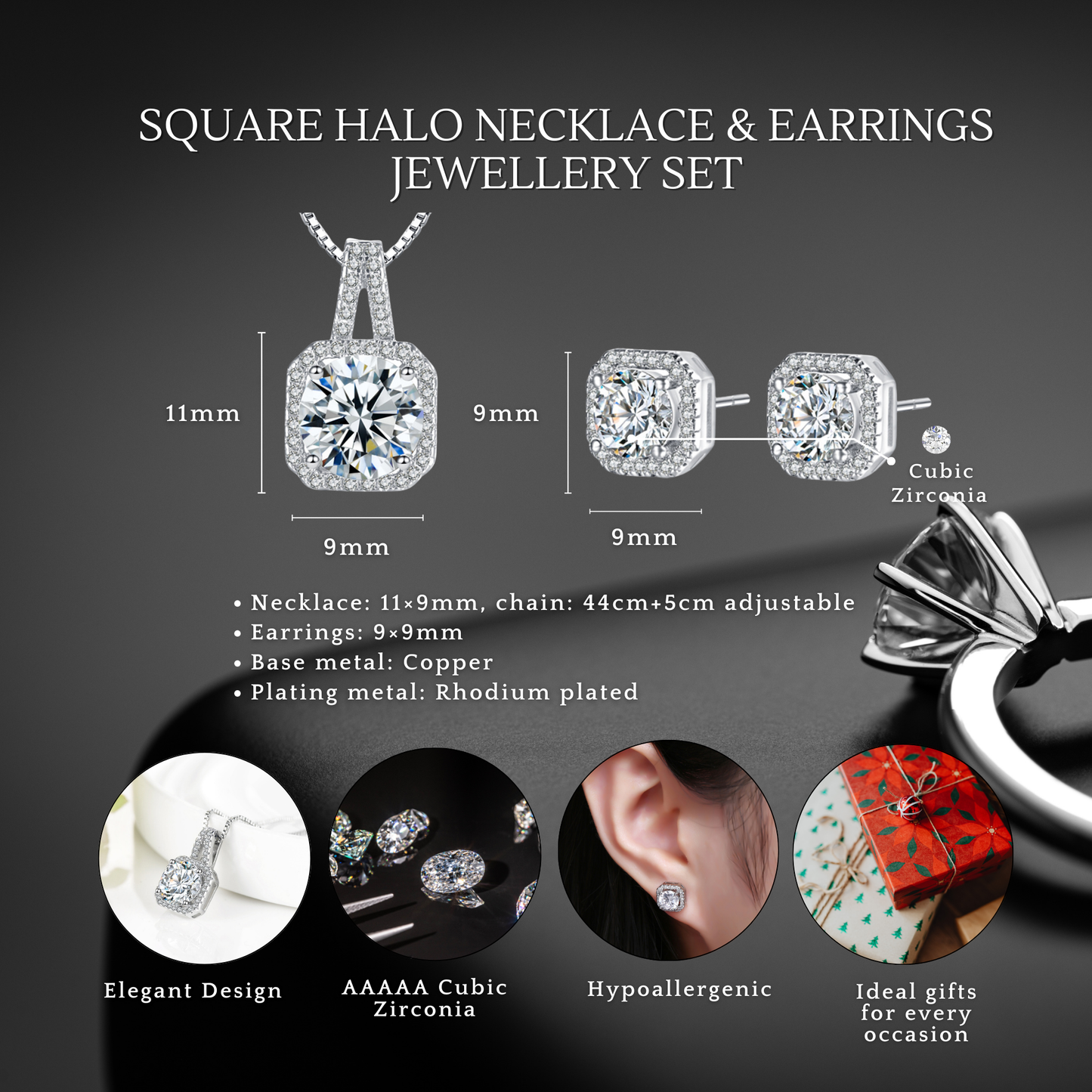 The "Eternal Radiance"Set With Message Card For Fiancee Valentine's Day Gift