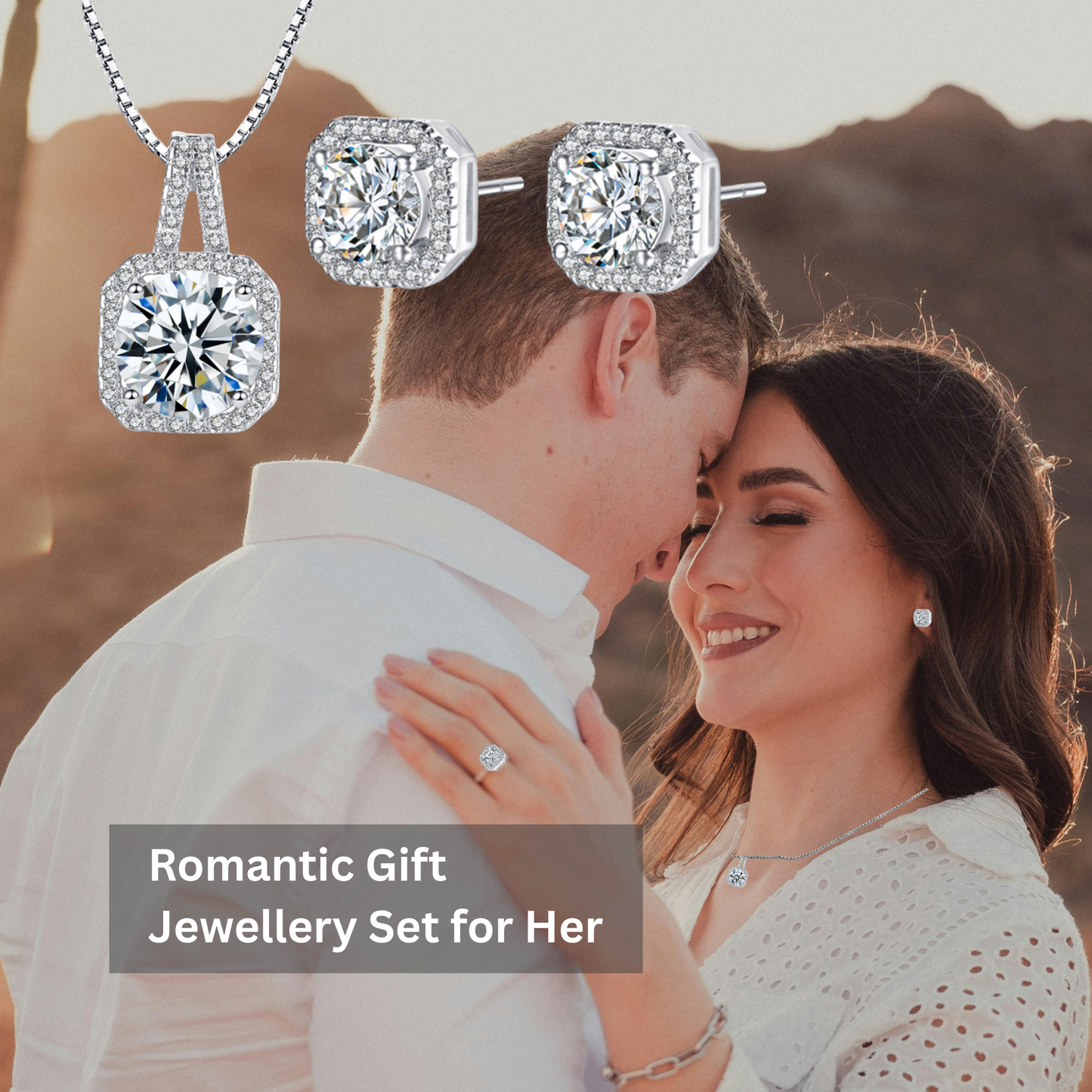 The "Eternal Radiance"Set With Message Card For Girlfriend Valentine's Day Gift