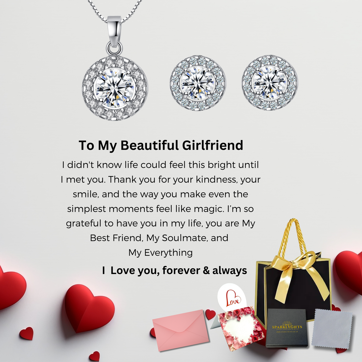 The "Round Halo "Set With Message Card For Girlfriend Valentine's Day Gift