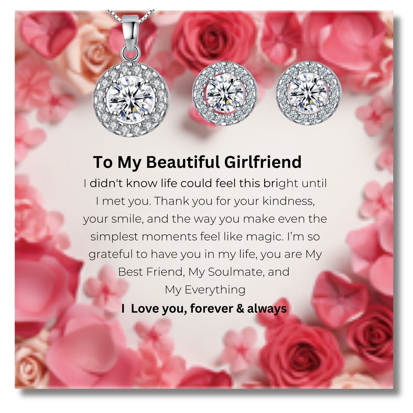 The "Round Halo "Set With Message Card For Girlfriend Valentine's Day Gift
