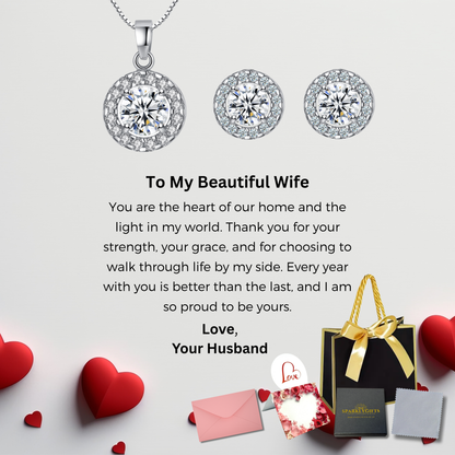 The "Round Halo "Set With Message Card For Wife Valentine's Day Gift