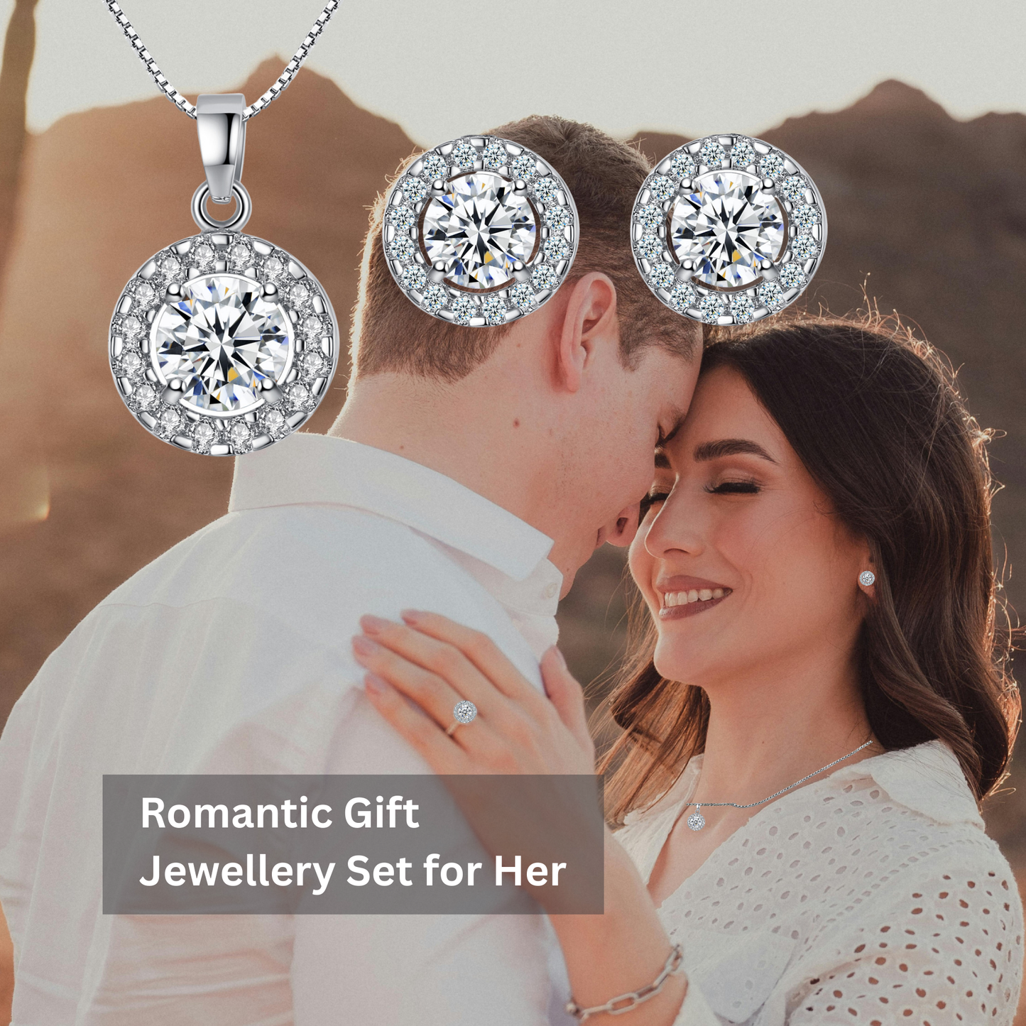 The "Round Halo "Set With Message Card For Wife Valentine's Day Gift
