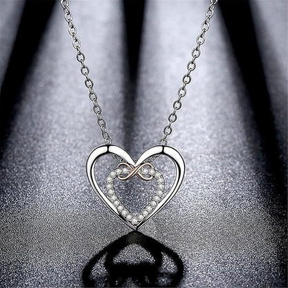 Swarovski Elements 'Infinity' Doulbe Heart Necklace
