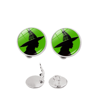 Wicked Inspired Magical Witch Elphaba Glinda Stainless Steel Clip-on Button Pins