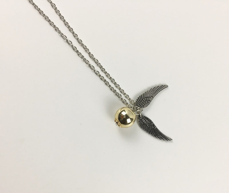 Harry Potter-inspired Golden Snitch Seeker Dark Mark Sorting Hat Wisdom Necklace