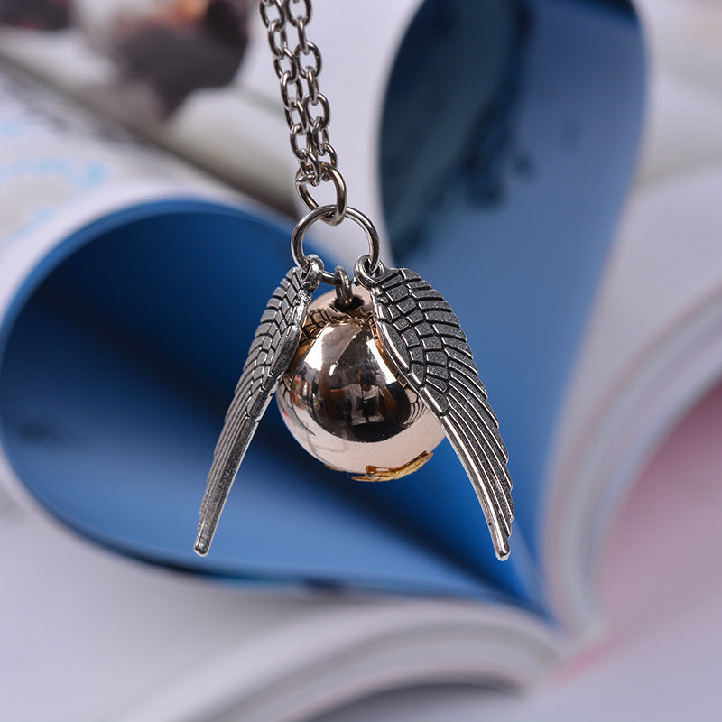 Harry Potter-inspired Golden Snitch Seeker Dark Mark Sorting Hat Wisdom Necklace