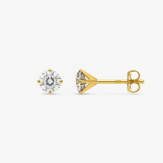 9ct Yellow Gold C/Z 4mm Stud Earrings