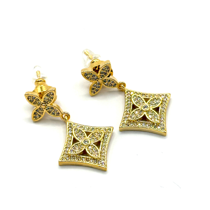 Gilded Bloom 18K Gold Plated Sterling Silver Drop Earrings