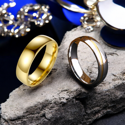 Men’s 24K Gold and Silver Plated Band Wedding Ring