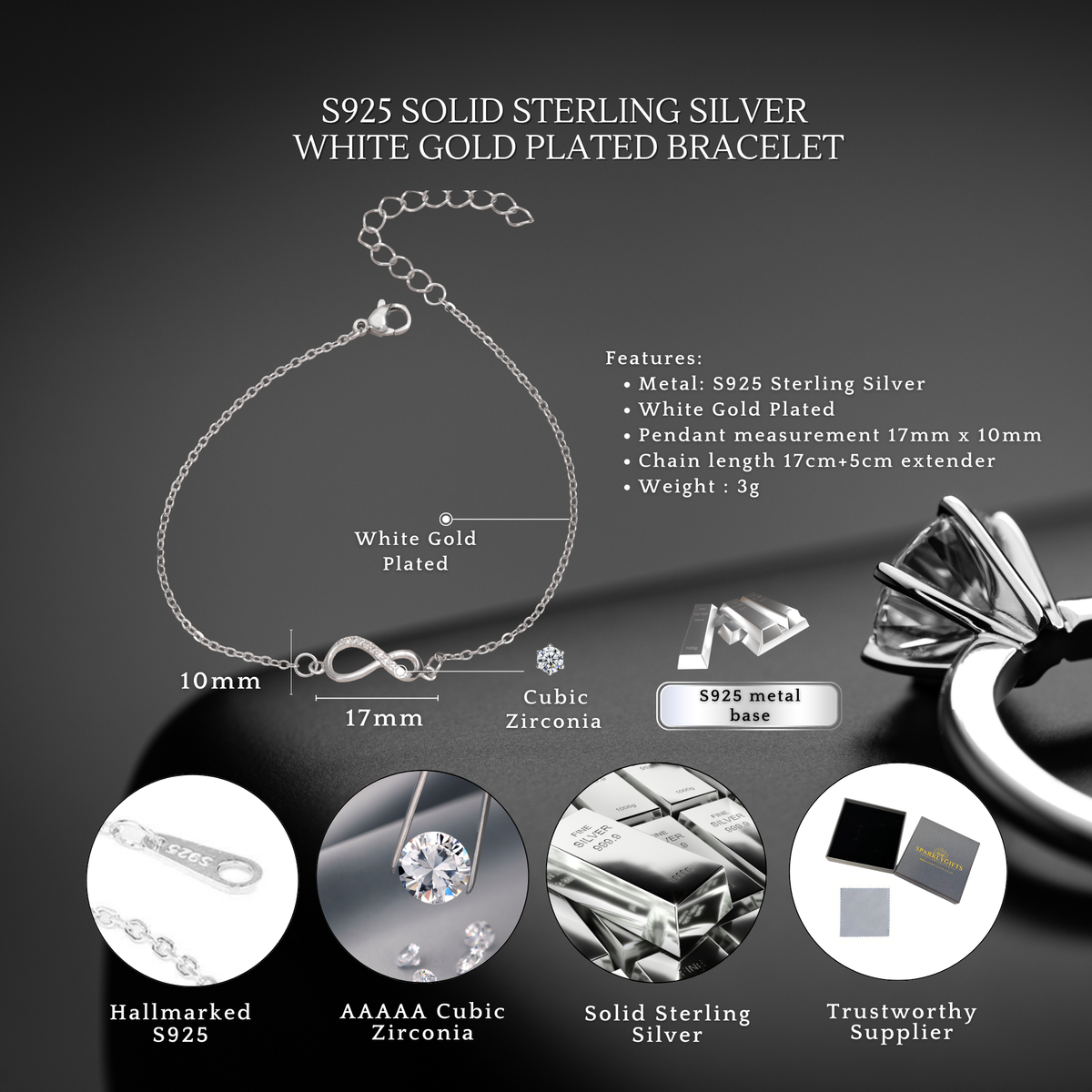 S925 Sterling Silver Jewellery Set with Personalised Message Write Your Own