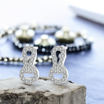 Sterling Silver Infinity Knot Circle Stud Earrings S925 Hallmark