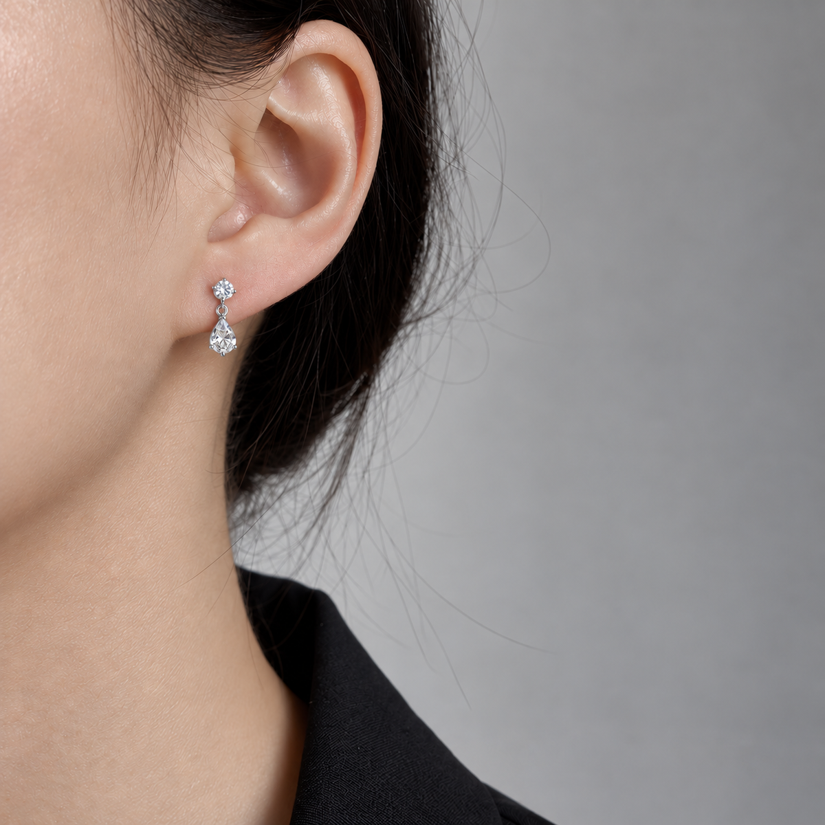 S925 Sterling Silver Teardrop Earrings 18K Yellow Gold Plated