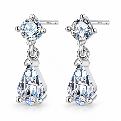 S925 Sterling Silver Teardrop Earrings 18K Yellow Gold Plated
