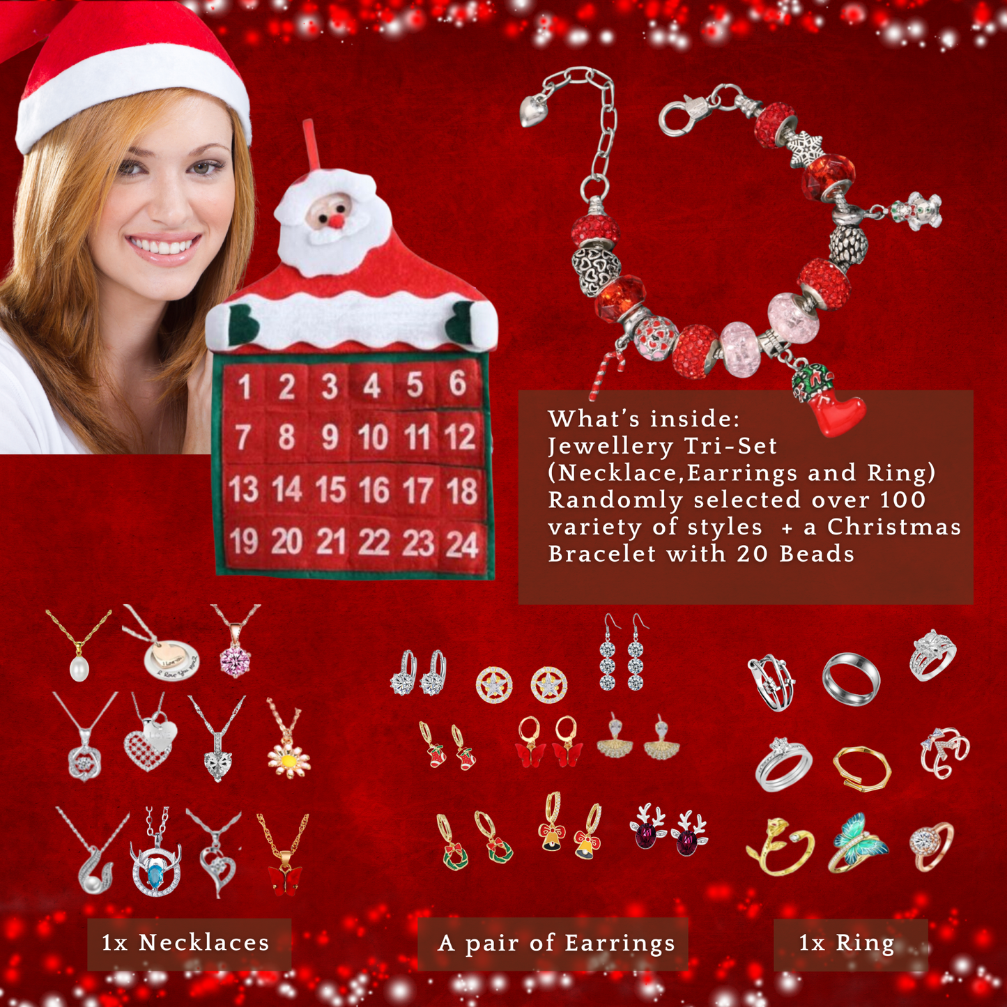 🎄 Unwrap Joy Every Day: 2024 Jewellery Advent Calendar for Girls & Women 🎁