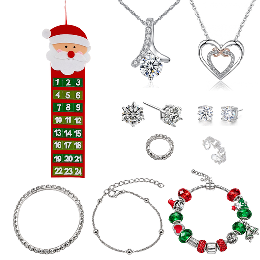 24 Days Christmas Jewellery Advent Calendar 2026 Reusable -Snowman or Santa