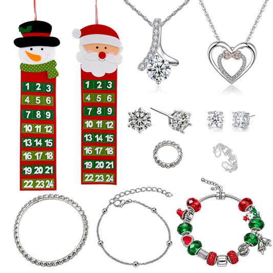 24 Days Christmas Jewellery Advent Calendar 2026 Reusable -Snowman or Santa