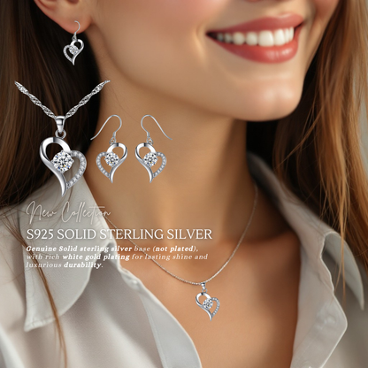 S925 Sterling Silver Jewellery Set with Personalised Message Write Your Own