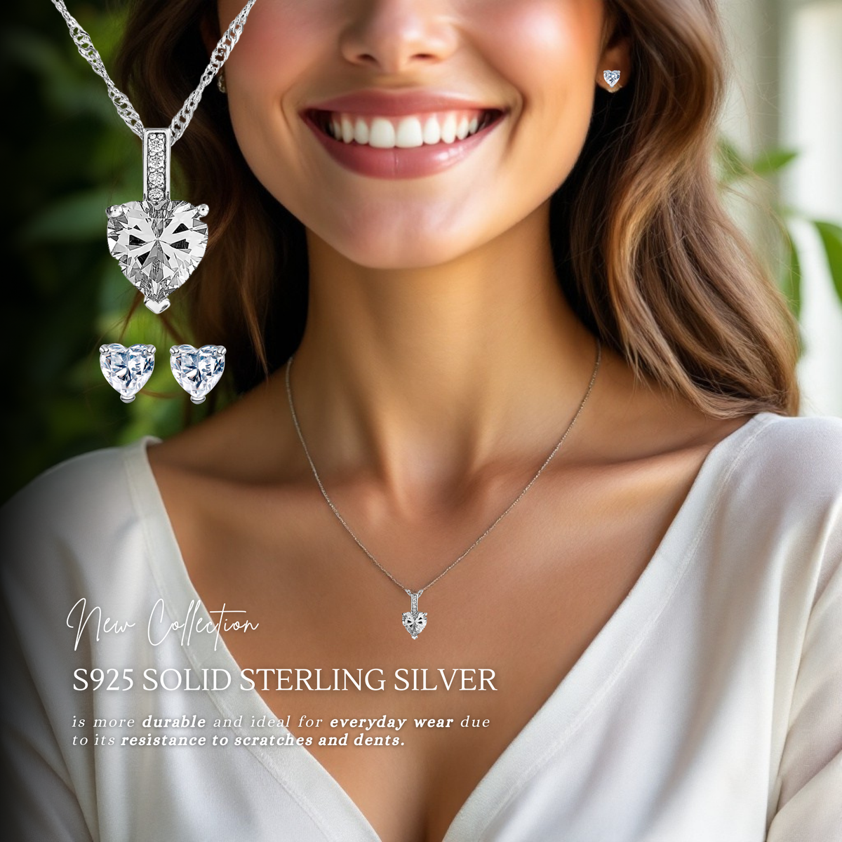 S925 Sterling Silver Jewellery Set with Personalised Message Write Your Own