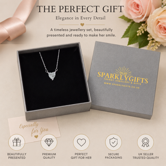 S925 Sterling Silver Heart CZ Necklace Birthday Gift for Her 13th 16th 18th 21st 30th 40th 50th 60th 70th 80th 90th 100th Birthday Gifts