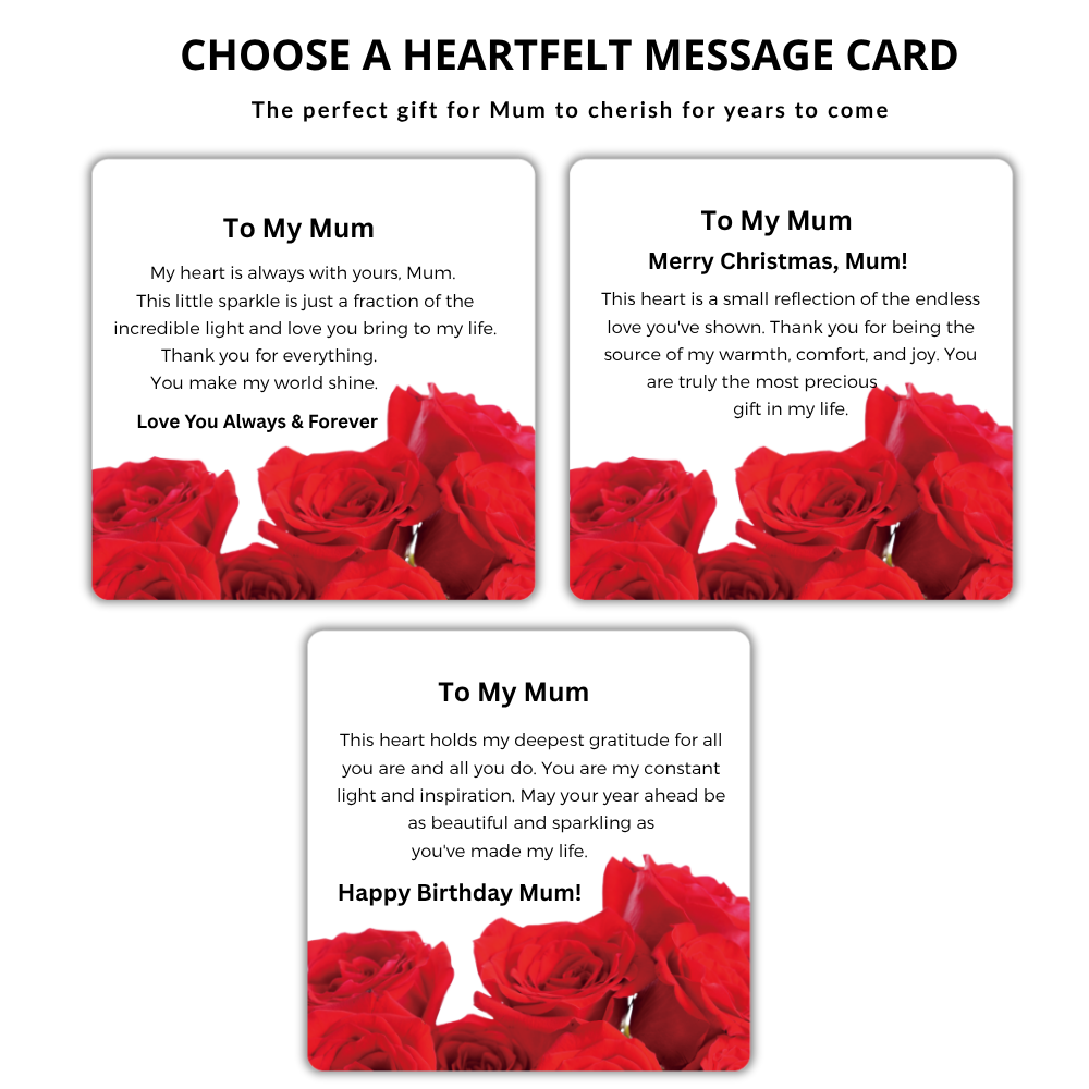 To My Mum S925 Sterling Silver Heart Moissanite 1 Carat Pendant Necklace