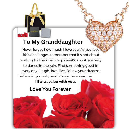 To Sister S925 Sterling Silver Rose Gold Heart Necklace with Message Card