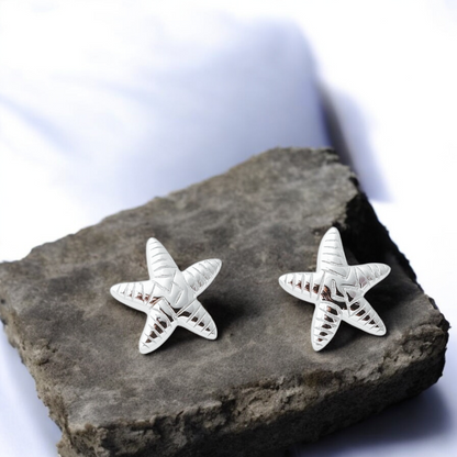 Sterling Silver Starfish Stud Earrings Solid S925 Hallmark