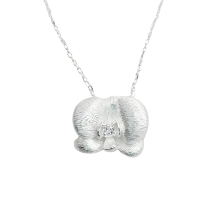 S925 Sterling Silver Orchid Bloom Necklace