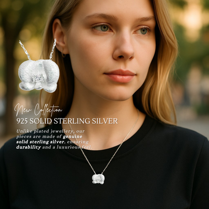 S925 Sterling Silver Orchid Bloom Necklace