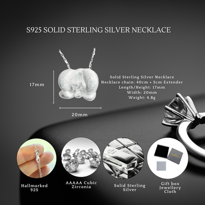 S925 Sterling Silver Orchid Bloom Necklace