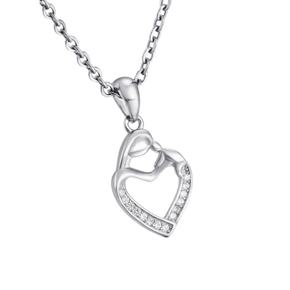 Sterling Silver Embrace My Heart Pendant Necklace & Earrings Set