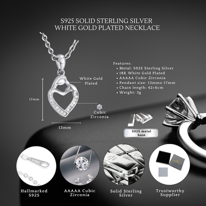 Sterling Silver Embrace My Heart Pendant Necklace & Earrings Set