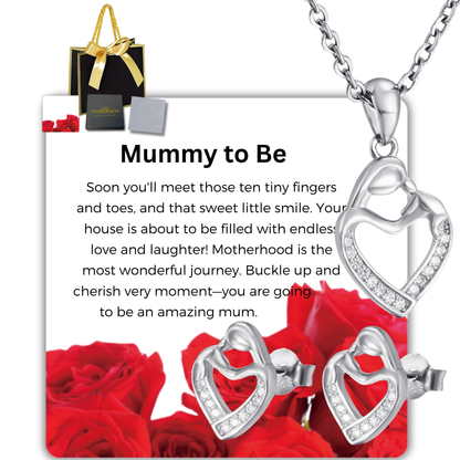 To The Mum To Be S925 Sterling Silver Mum Necklace with Message Card